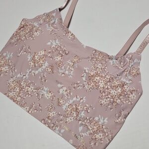 Vince Camuto Blush Floral Camisole Lightweight Crop Sports Top Size M
